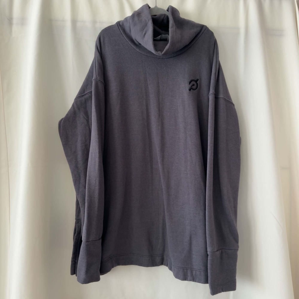 Peloton Wmn XL Charcoal Gray Oversized Cowl Neck Sweatshirt Athleisure Pullover